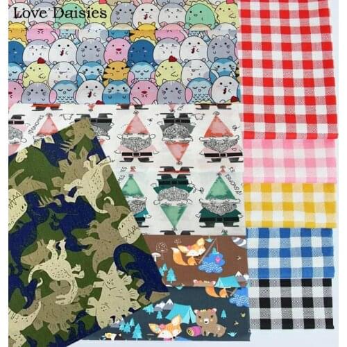 Color Egg Animals Santa Claus in a Hat Camp Camouflage Dinosaur 100%Cotton Twill Fabric for Summer Patchwork Clothes Quilt Sheet