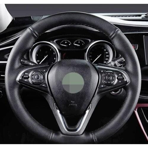 DIY Black Faux Leather Car Steering Wheel Cover For Buick Hideo Excelle Enclave Regal Verano,Leather Steering Wheel Cover for