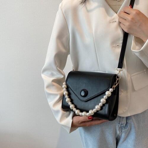 Women Bag Handbag Shoulder Bag Crossbody Bag for Women Purse Beaded All-match Fashion 2021 New PU Leather Backpack Solid Color