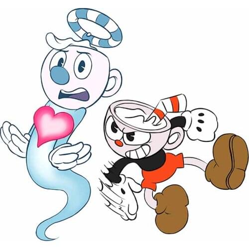 EARLFAMILY 13cm x 12.2cm for Cuphead Car Stickers Anime 3D DIY Trunk Windshield Custom Printing Decoration Car Styling Decal