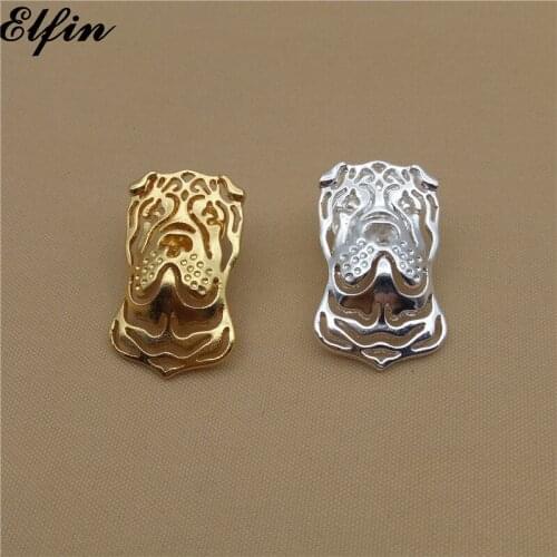 Elfin Wholesale Chinese Shar Pei Brooches Gold Color Silver Color Trendy Chinese Shar Pei Dog Brooches Jewellery Men