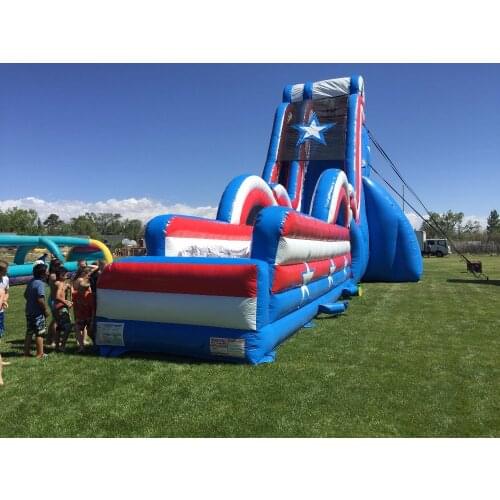 Giant inflatable high slide,inflatable water slide with pool kids adult size for sale