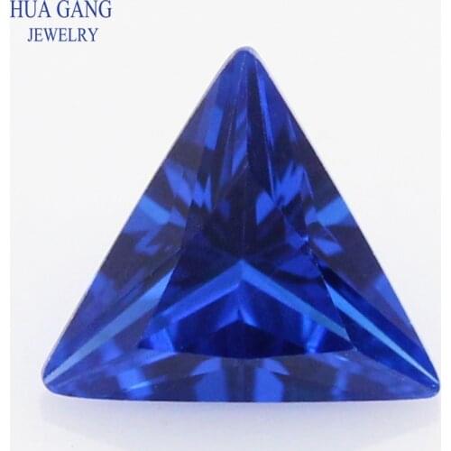 113# Spinel Blue Triangle Shape Brilliant Cut Synthetic Spinel Stone For Jewelry Size 2x2-10x10mm Free Shipping
