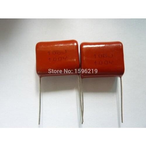 10pcs CBB capacitor 106 100V 106J 10uF P22 CL21 Metallized Polypropylene Film Capacitor