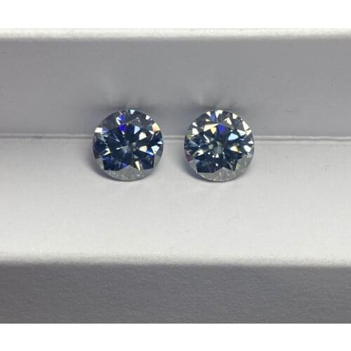 Meisidian GRA Grey Moissanite 10mm 4 Carats Round Brilliant Cut Synthetic VVS1 Loose Gemstone