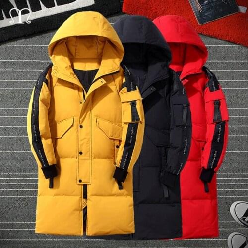 Men Harajuku Winter Long Coats 2021 Mens Streetwear Thick Jackets Long Sleeve Male Hip Hop Parkas Fashion Clothes Overcoat 4XL