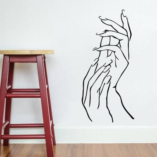 Nail Hands Art Beauty Shop Store Business Wall Art Stickers Decal DIY Home Decoration Wall Mural Removable