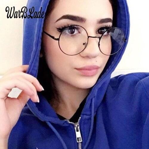 WarBLade 2018 Round Clear Glasses Eyeglasses For Women Men Retro Transparent Fake Glasses Round optical Computer Glasses Frame