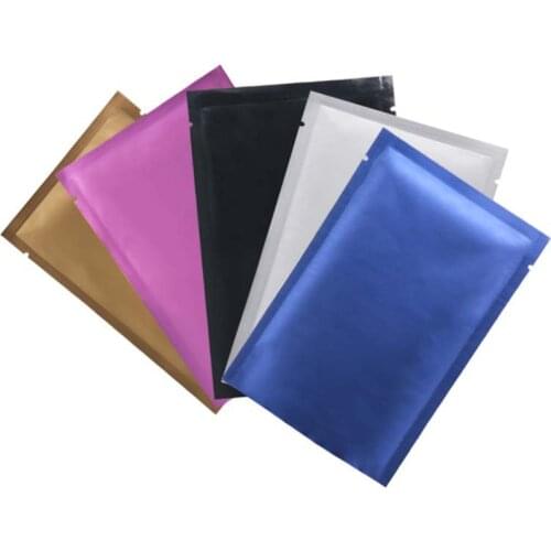 Wholesale 100pcs Thick Open Top Aluminum Foil Bag Heat Sealing Food Electronic Components Powder Herbal Mask Packaging Bags