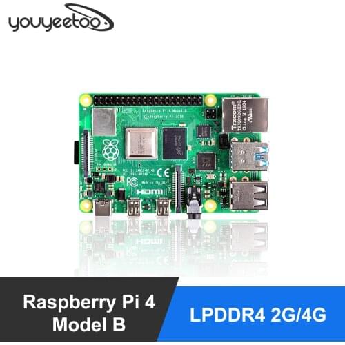 Latest Raspberry Pi 4 Model B LPDDR4 2G/4G Quad-core Cortex-A72 (ARM v8) 64-bit 1.5Ghz Dual 4K HDMI Output Power than 3B