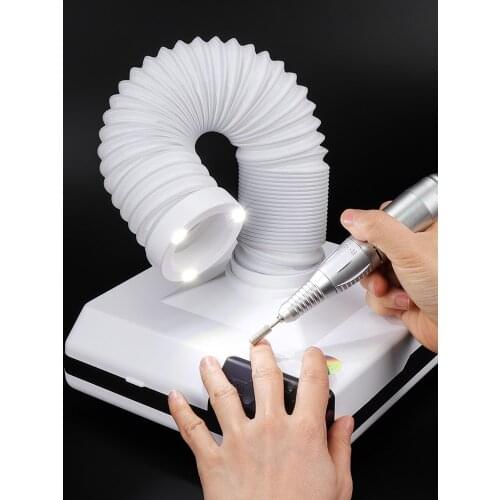 60W Powerful Nail Dust Collector Machine For Manicure Vacuum Cleaner For Nail Art Nail Fan Dust Suction 3 Leds For Lighting 560m