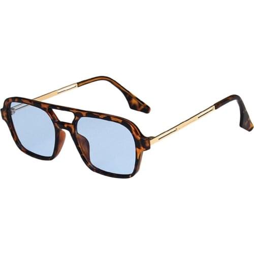 2021 Retro Double Bridges Women Sunglasses Fashion Pink Gradient Eyewear Trending Hollow Leopard Blue Sun Glasses Men Shades