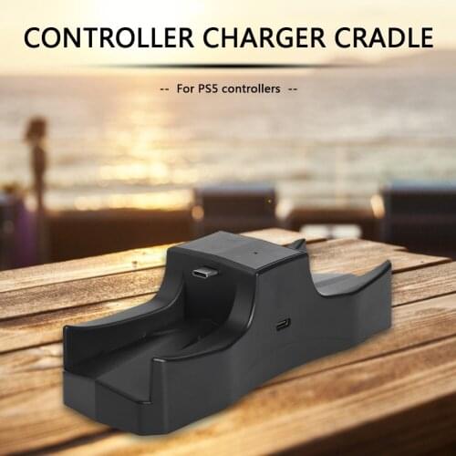 LED Controller Charger Cradle Elements Lightweight Game Playing for Sony PS5 Joystick Dual USB Charging Station