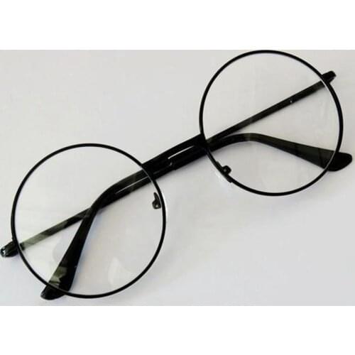 Vintage Retro Circle Frame Metal Eyeglasses Fashion Women Eyewear Original Clear Lens Glasses Oversized Round Circle Eye Unisex