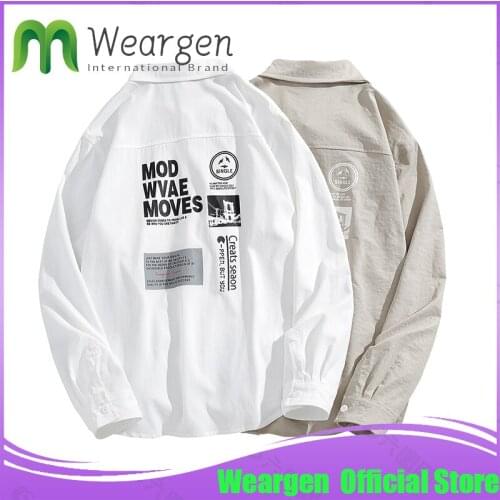 Мужские хлопковые рубашки WEARGEN China At AliExpress