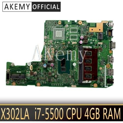X302LA I7-5500 CPU 4GB RAM mainboard For ASUS X302L X302LA X302LJ Laptop motherboard 90NB07V0-R00010 Tested free shipping