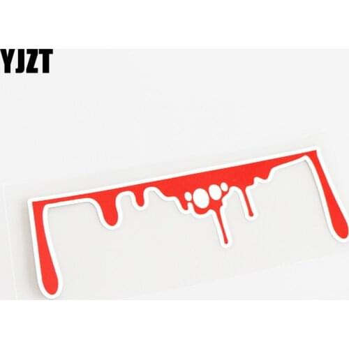 YJZT 14CM*5.1CM Red Bloody Blood Car Sticker Decal PVC Accessories 13-0633