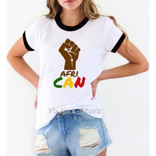 Women clothes 2020 Summer vogue black girl melanin poppin queen shirt black lives matter tshirt femme hip hop Feminist t shirt