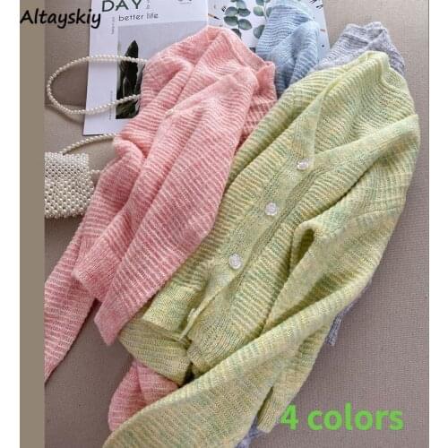 Cardigan Women Sweet 4 Colors Ulzzang Fresh Solid College All-match Harajuku Mujer Knittedwear Spring Cozy Leisure Fashion Ins