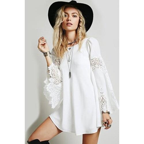 Dress Women Summer Dresses Chiffon Stitching Bud Loose long-sleeved Vintage Plus Size Dresses Vestidos BLK8150