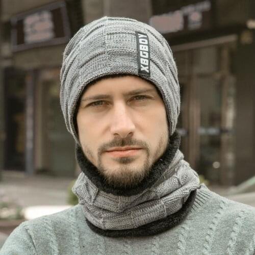 2022 Winter Beanie Hats Scarf Set Warm Knit Hat Skull Cap Neck Warmer with Thick Fleece Lined Winter Hat and Scarf for Men Women