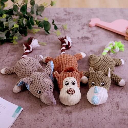 1pc Plush Squeaky Dog Toys Bite-Resistant Clean Dog Chew Puppy Training Toy Soft Animal Shape toys Pet Supplies