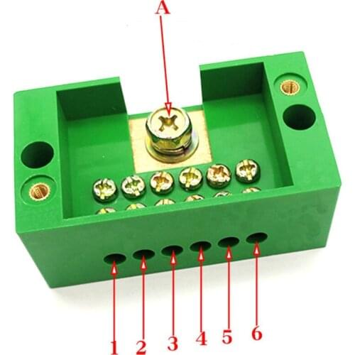 1 In 6 Out 10 Square mm Wiring Terminal Wiring Box 220V Separated Terminal Connector J6/JHD-4