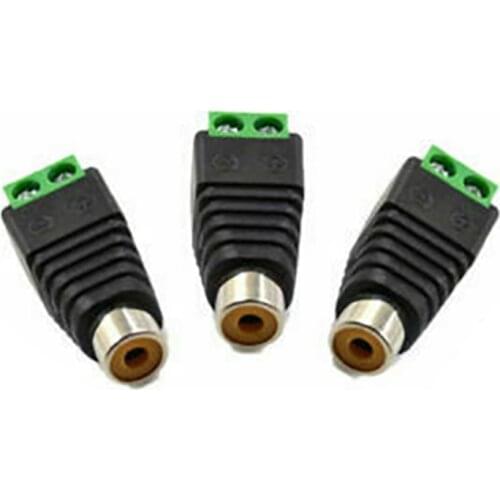 10pcs RCA Green Terminal Block Speaker Wire Cable To Audio Female Solder Free AV Connector Adapter Jack Plug