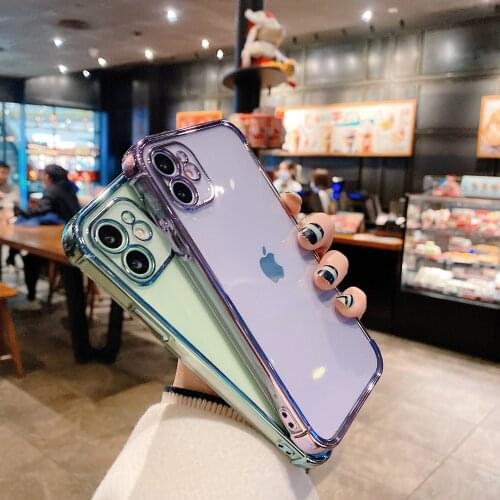 12 Pro Case Luxury 6D Plated Electroplate Clear Shockrpoof Phone Cover for iPhone 11 Pro Max SE 2020 XR XS X 7 Plus 8 Silicone