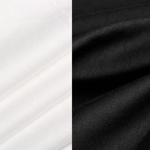 160CM Wide 170G/M Solid Color White Black Cotton Fabric for Summer and Spring Dress Shirt Pants Clothes E757