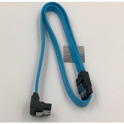 2 Pieces SATA Revision 3.0 Cables Straight to Angle Serial Flat Data Cable Sata to Sata Cable 45cm Blue