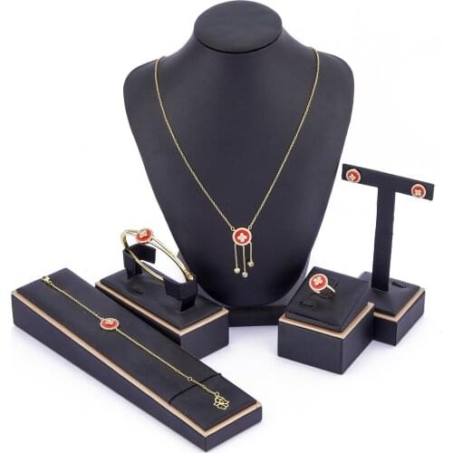 2021 Apr hot selling accessories wedding jewelry set for women Color clover jewelry set copper high quality jewelry set