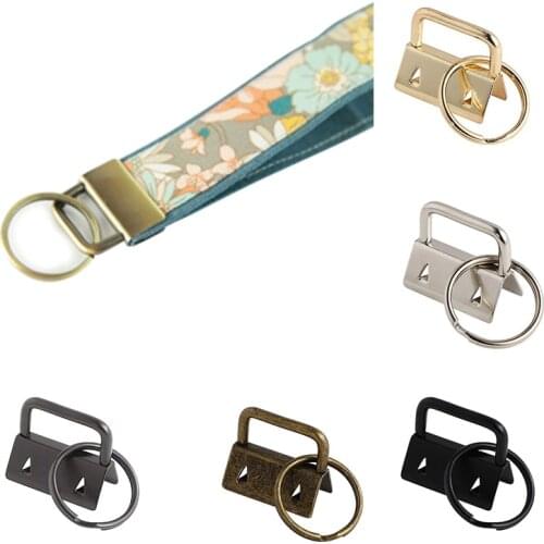 26mm Ribbon Cotton Tail Clip Key Fob Hardware keychain Split Ring For Wrist Wristlets Bag Strap webbing