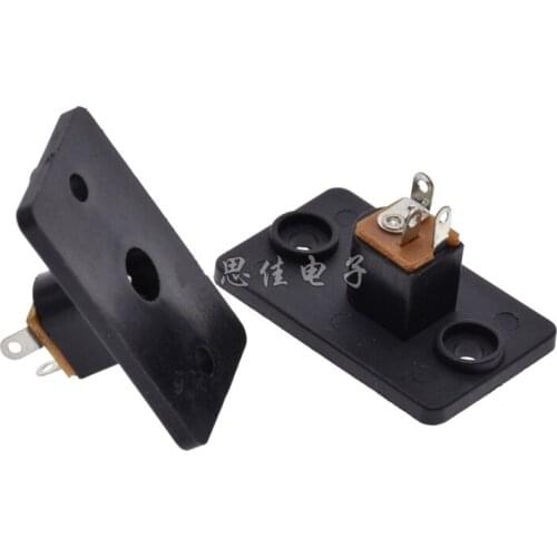 5pcs oversized mounting panel with two mounting holes 5.5X2.1 inner core pin three-legged DC seat tail plug