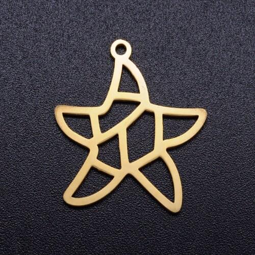 5pcs/lot Sea Starfish Stainless Steel DIY Charms Wholesale Jewelry Finding Supplies Never Rust Never Tarnish
