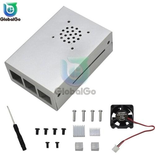 Aluminum Heatsink Heat sink Case Cooling Cooler Radiator Fan Screwdrive For Raspberry Pi 4 V1 Metal Protective Shell Box Case