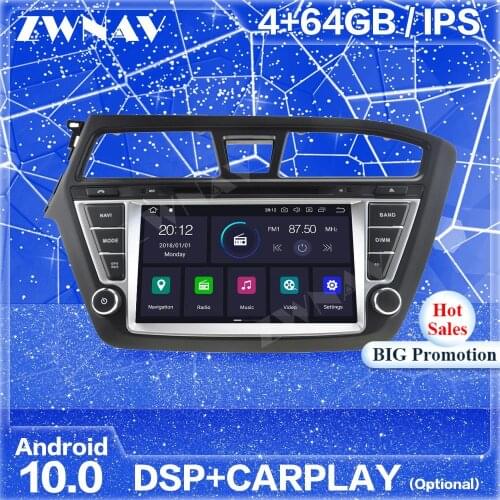 Carplay Android 10 Screen GPS Navigation For Hyundai I20 2014 2015 2016 2017 Auto Radio Audio Stereo Multimedia Player Head Unit