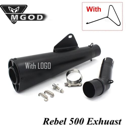 For Honda Rebel 500 Rebel500 Motorcycle Exhaust Muffler Pipe Modified Full Slip-On Middle Link Systems Steel PitBike Elbow Retro