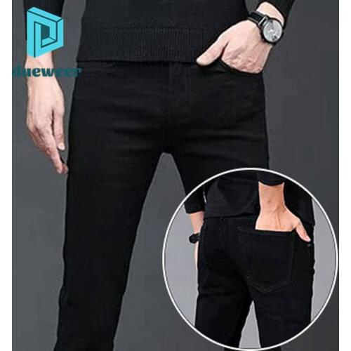 DUEWEER Mens Jeans Spring Summer Autumn Stretch Casual Trousers Joggers Men Office Black Skinny Harajuku Pencil Denim Pants