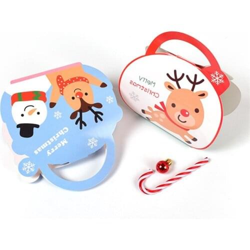 Multiple Styles Christmas Gifts Boxes Santa Claus Elk Candy Box Bags With Handle For New Year Xmas Party Home Decor Navidad