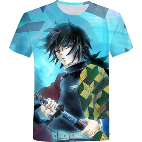 Japanese Anime Man-Ghost War Comics t-shirt 3D Printing 2021 Summer Short-Sleeved Mens Casual T-Shirt Comfortable Hip-Hop Tops
