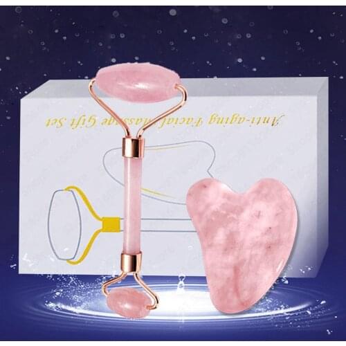 Massager For Face Gouache Scraper Gua Sha Guasha Massage Facial Care Face Roller Jade Massagers Stone Tool Beauty Rose Quartz
