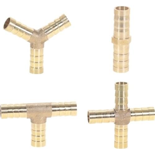 1Pc 6-12mm BRASS T Hose Joiner Piece 3 WAY Fuel Water Air Pipe TEE CONNECTOR
