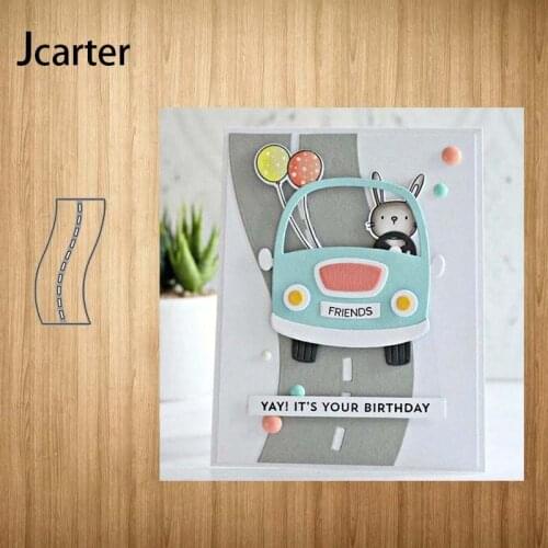 New Design Metal Cutting Dies Curvy Road Frame Craft Stencil Diy Scrapbooking Handmade Card Make Paper Shape Album Decor Model
