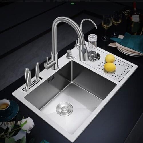 Kitchen Sink with High-pressure Cup Washer,Multifunctional 304 Stainless Steel 1.2mm Kitchen Sinks for Coffee Bar, Water Bar