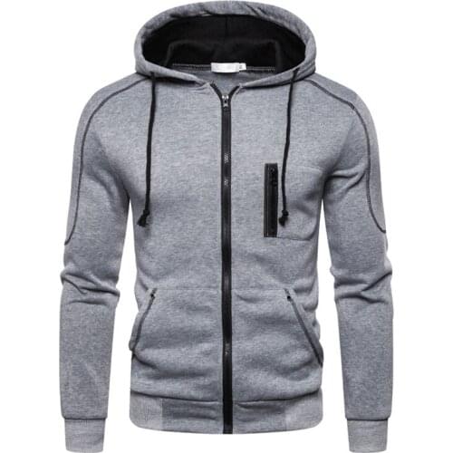Mens Hoodies Sweatshirt New Casual Slim Zipper Cardigan Hoodie Men Solid Full Sleeve Hooded Sweatshirts Hip Hop Hoody Streetwear