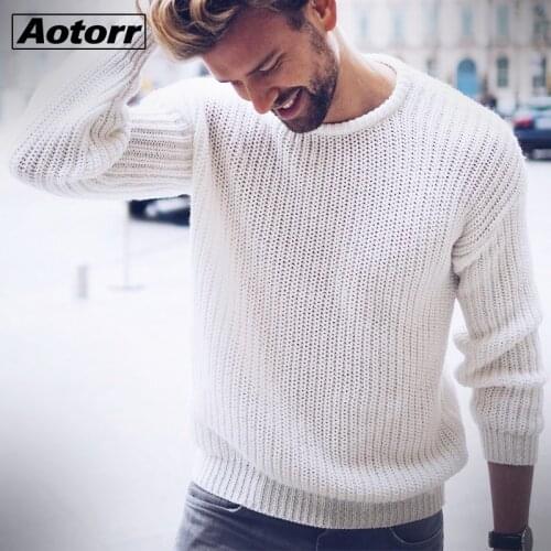 2020 Slim Fit Sweater Men Autumn O-Neck Knitted Pullover Men Casual Solid Color Mens Fashion Brand Clothes Sweaters Pull Homme