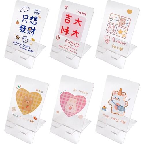 Cute Transparent Acrylic Mobile Phone Stand Student Lazy Desktop Stand Creative Portable Tablet Stand Office Stationery Bracket