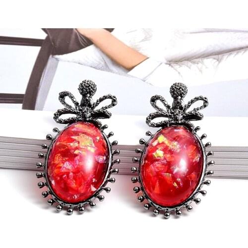 New Arrival Colorful Rhinestone Metal Earrings Vintage High-quality Crystals Drop Earrings Wholesale Fashion Jewelry Accessories