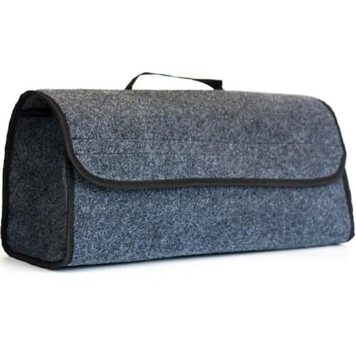 Car Trunk Organizer Foldable Storage Bag Box Cargo Portable Gray Felt Large Anti Slip Tool Bag Holder Organiser Case